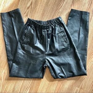 Black Leather Women's Pants